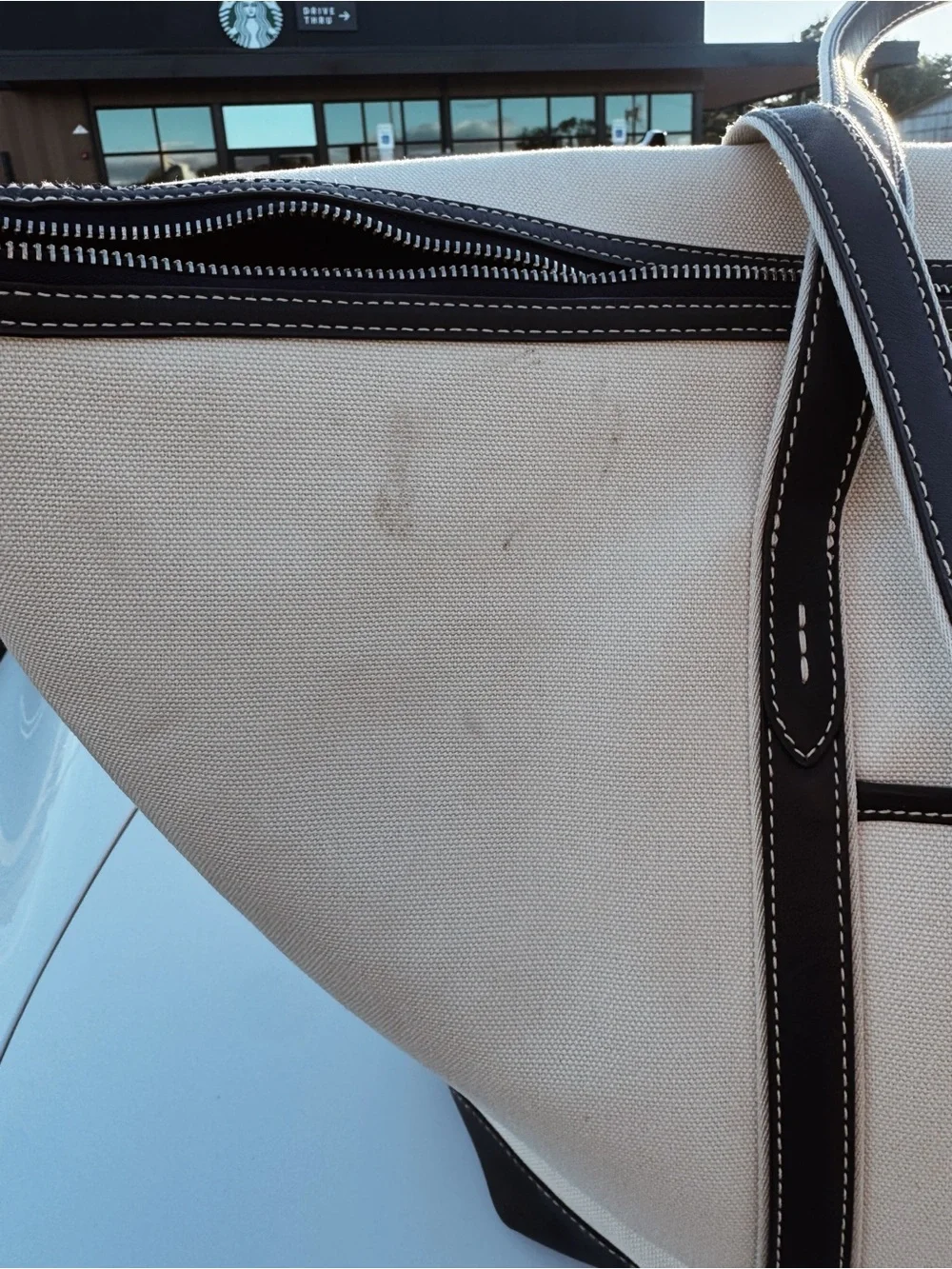 Polo Ralph Lauren Large Leather Trim Canvas Shopper Tote in Navy (2026)